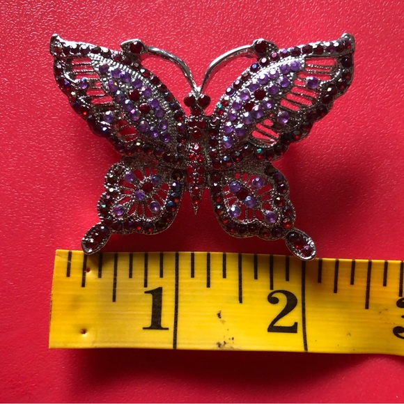 Formal Shiny Rhinestone Brooch Exquisite Butterfly Pin Party Sequins Colourful - Picture 13 of 13